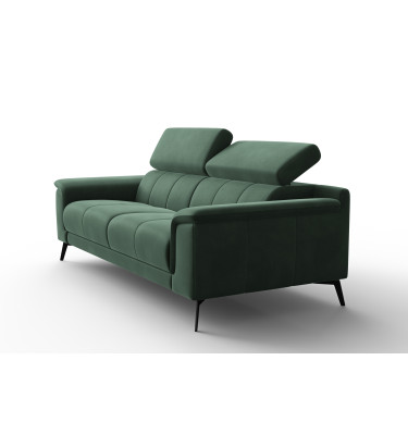 Canapé 3 places FIERO, tissu velours vert
