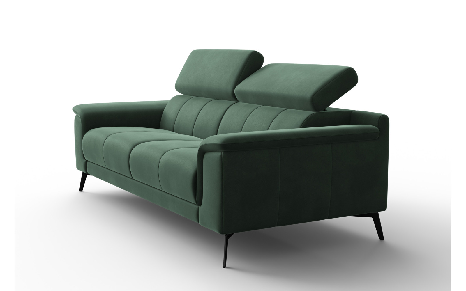 Canapé 3 places FIERO, tissu velours vert