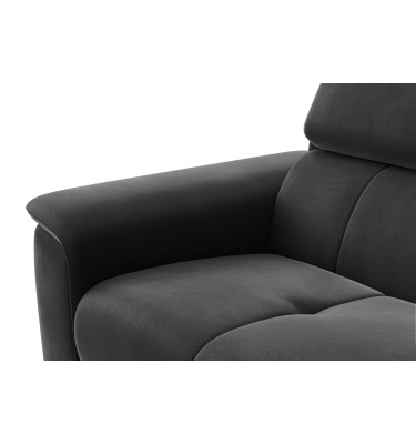 Canapé 3 places FIERO, tissu velours noir