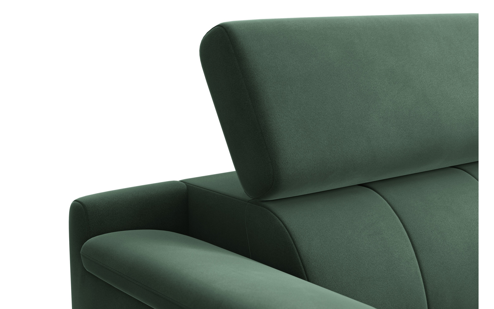 Canapé 3 places FIERO, tissu velours vert