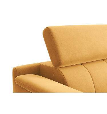 Canapé 3 places FIERO, tissu velours jaune