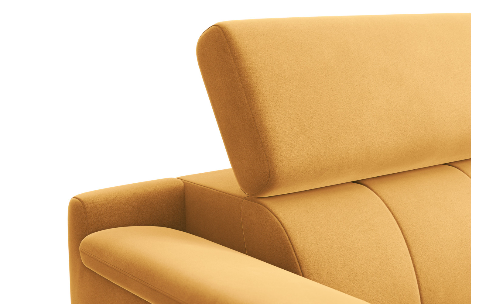 Canapé 3 places FIERO, tissu velours jaune