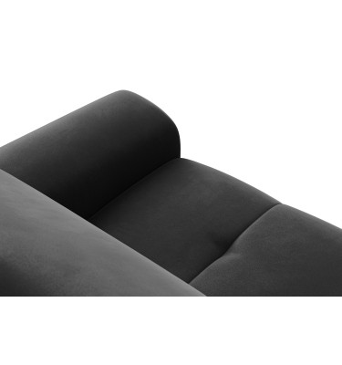 Canapé 3 places FIERO, tissu velours noir