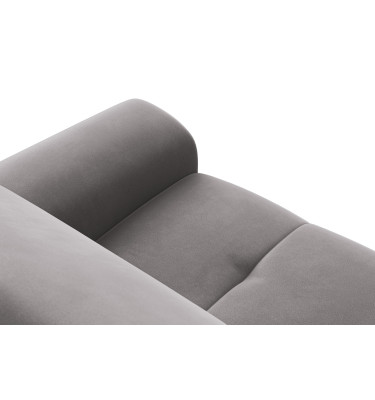 Canapé 3 places FIERO, tissu velours gris foncé