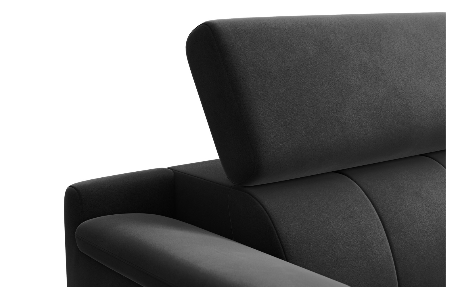 Canapé 3 places FIERO, tissu velours noir