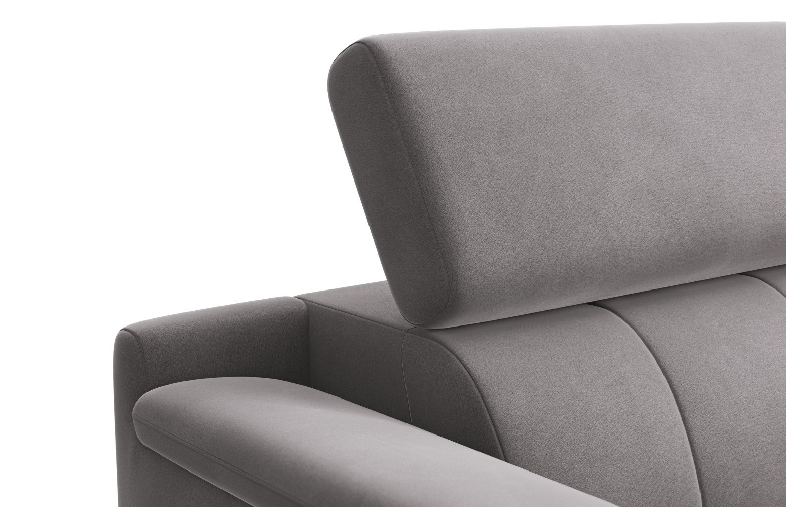 Canapé 3 places FIERO, tissu velours gris foncé