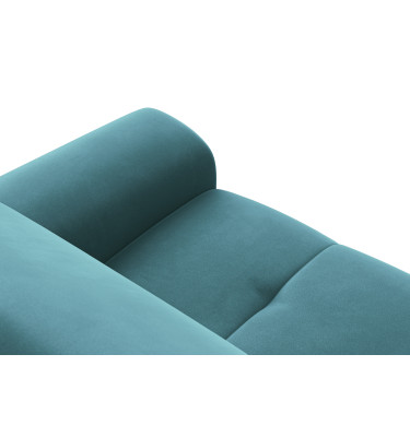 Canapé 3 places FIERO, tissu velours turquoise