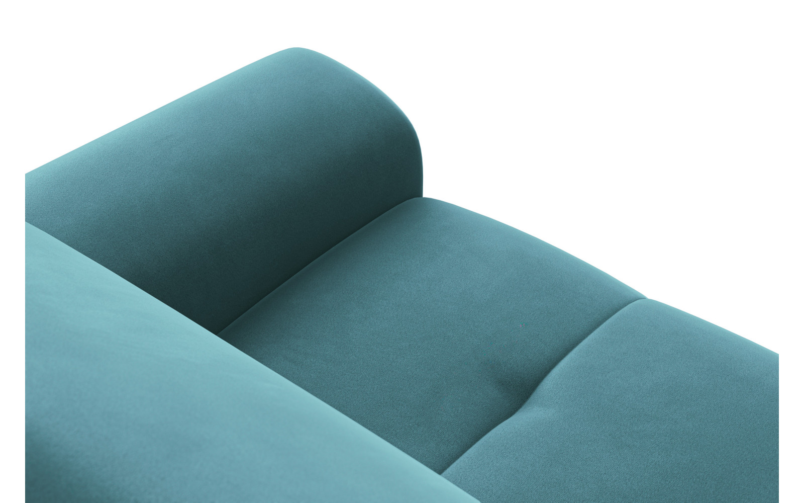 Canapé 3 places FIERO, tissu velours turquoise