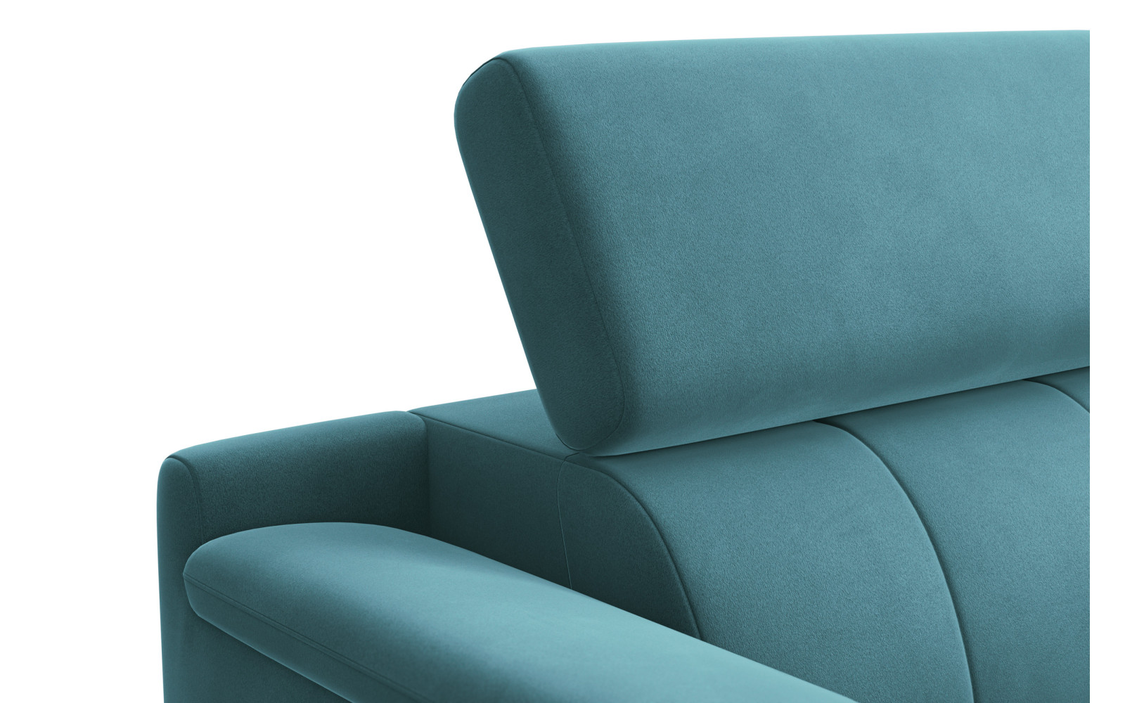Canapé 3 places FIERO, tissu velours turquoise