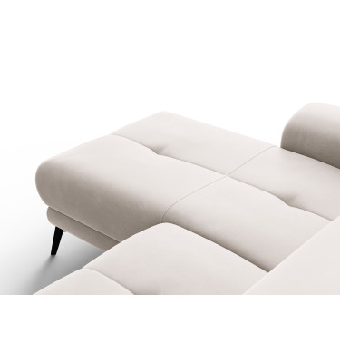 Canapé d'angle relax 4 places gauche FIERO, tissu velours beige
