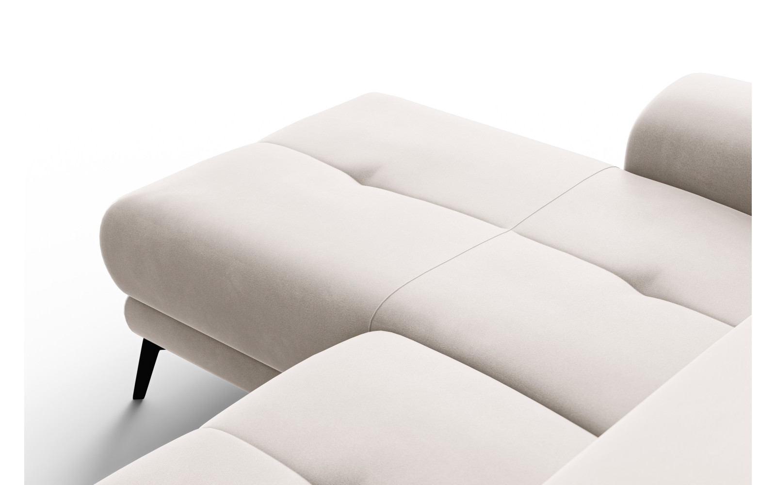 Canapé d'angle relax 4 places gauche FIERO, tissu velours beige