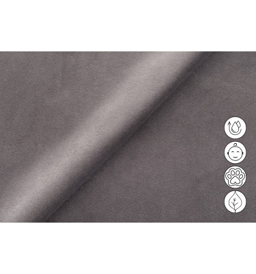 Canapé d'angle relax 4 places gauche FIERO, tissu velours gris foncé