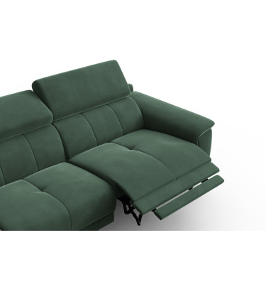 Canapé d'angle relax 4 places gauche FIERO, tissu velours vert