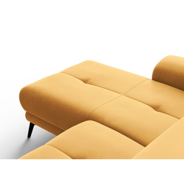 Canapé d'angle relax 4 places gauche FIERO, tissu velours jaune