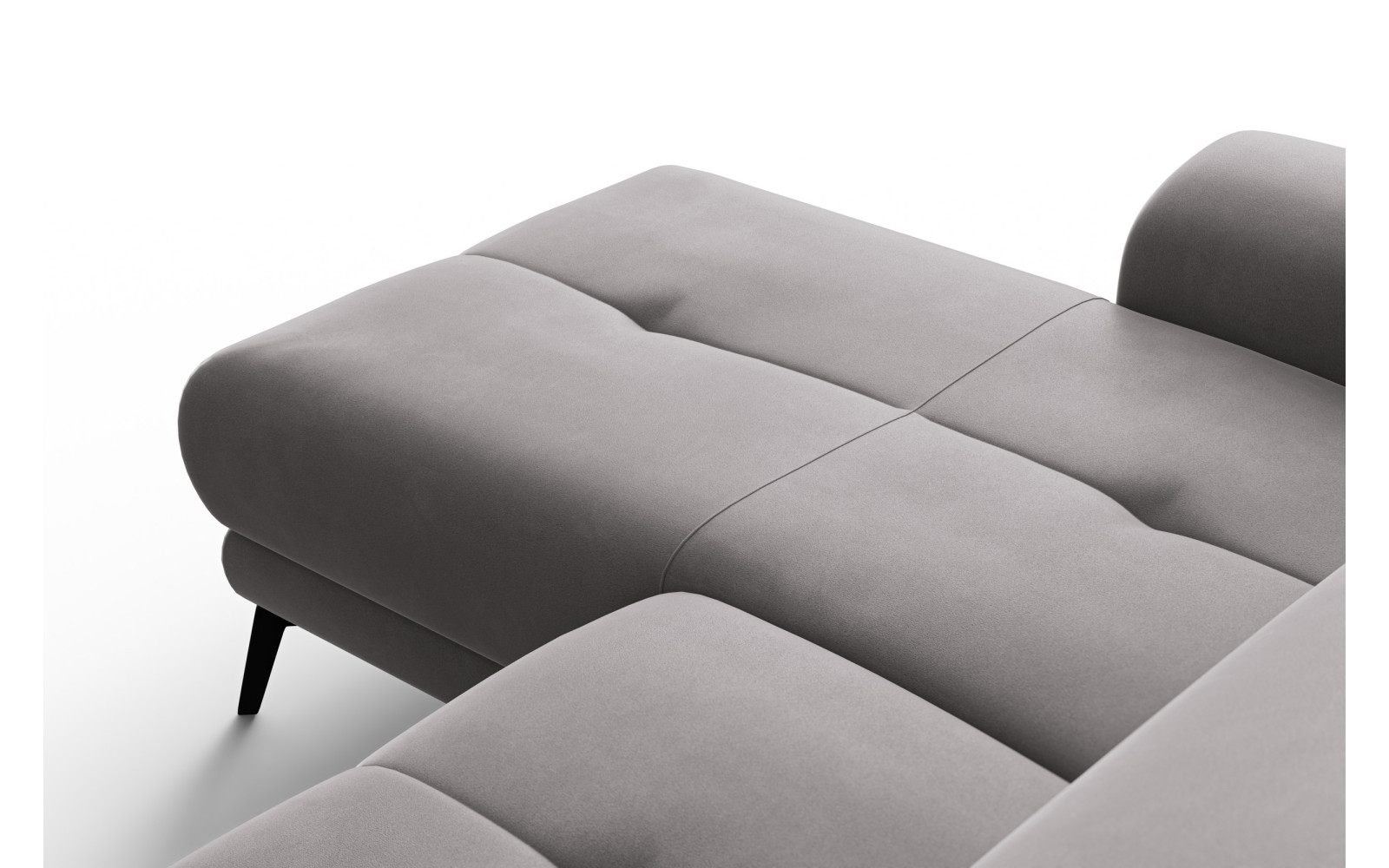 Canapé d'angle relax 4 places gauche FIERO, tissu velours gris foncé