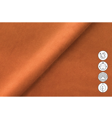 Canapé d'angle relax 4 places gauche FIERO, tissu velours orange