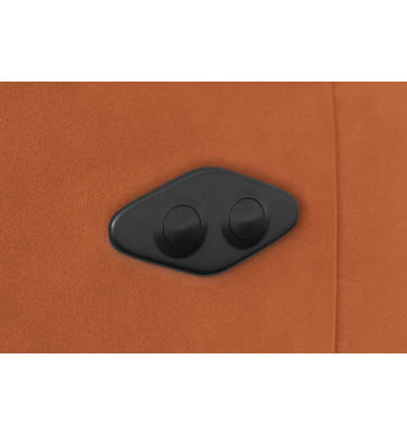 Canapé d'angle relax 4 places gauche FIERO, tissu velours orange