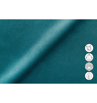 Canapé d'angle relax 4 places gauche FIERO, tissu velours turquoise