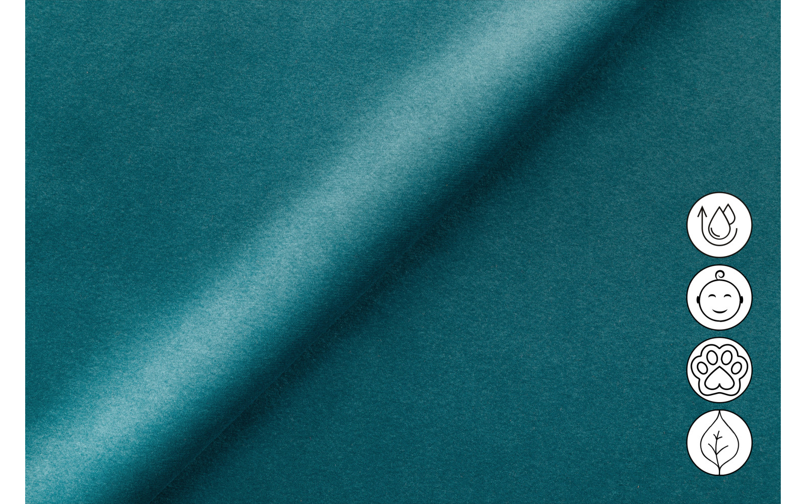 Canapé d'angle relax 4 places gauche FIERO, tissu velours turquoise