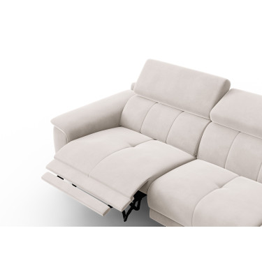 Canapé d'angle relax 4 places droit FIERO, tissu velours beige