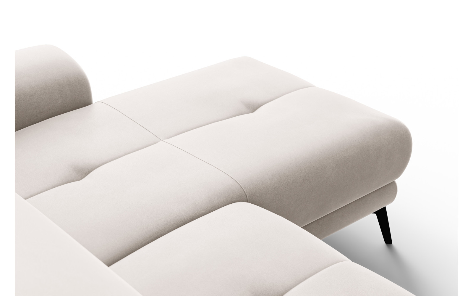 Canapé d'angle relax 4 places droit FIERO, tissu velours beige