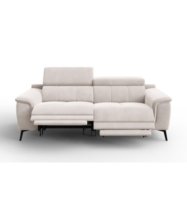 Canapé Relax 3 places FIERO, tissu velours beige