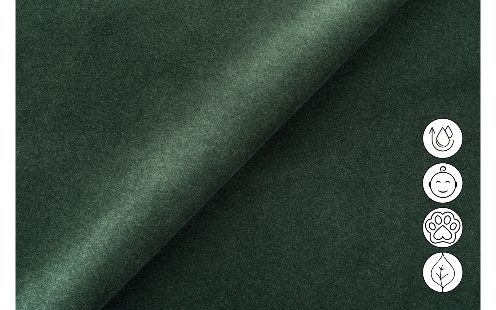 Canapé Relax 3 places FIERO, tissu velours vert