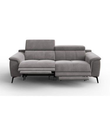 Canapé Relax 3 places FIERO, tissu velours gris foncé