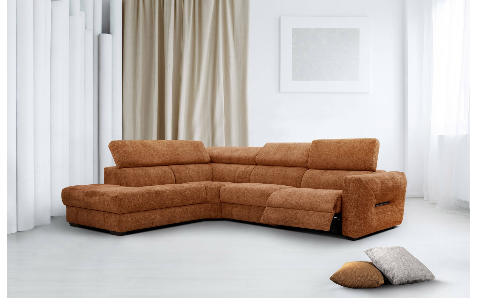 Outlet Ecksofa links mit Relaxfunktion 5-Sitzer CALVERA