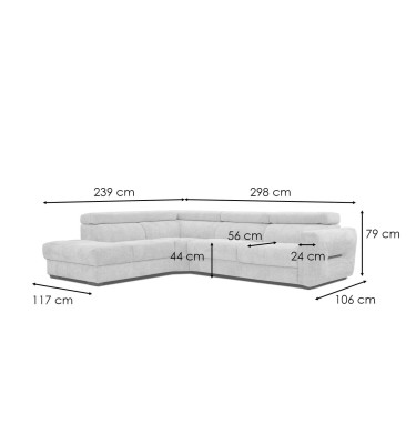 Outlet Ecksofa links mit Relaxfunktion 5-Sitzer CALVERA